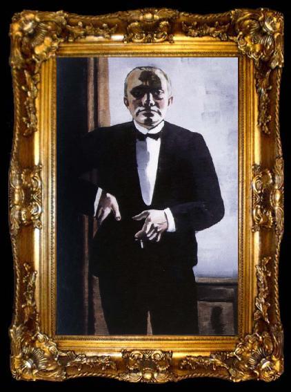 framed  Max Beckmann self portrait in a tuxedo, ta009-2
